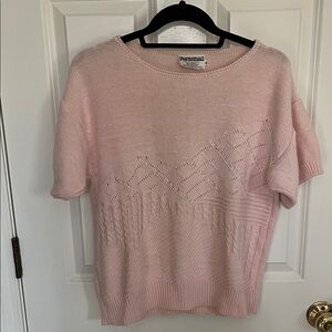 Persona Light Pink Short Sleeve Knit Top